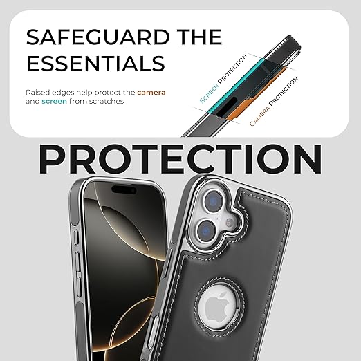 PULOKA Chrome Leather Back Case ~ Iphone 16 / iphone 17