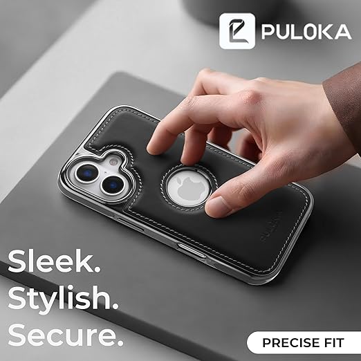 PULOKA Chrome Leather Back Case ~ Iphone 16 / iphone 17