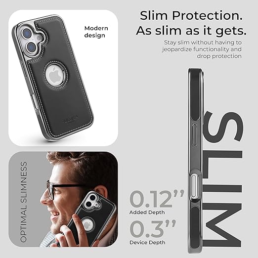 PULOKA Chrome Leather Back Case ~ Iphone 16 / iphone 17